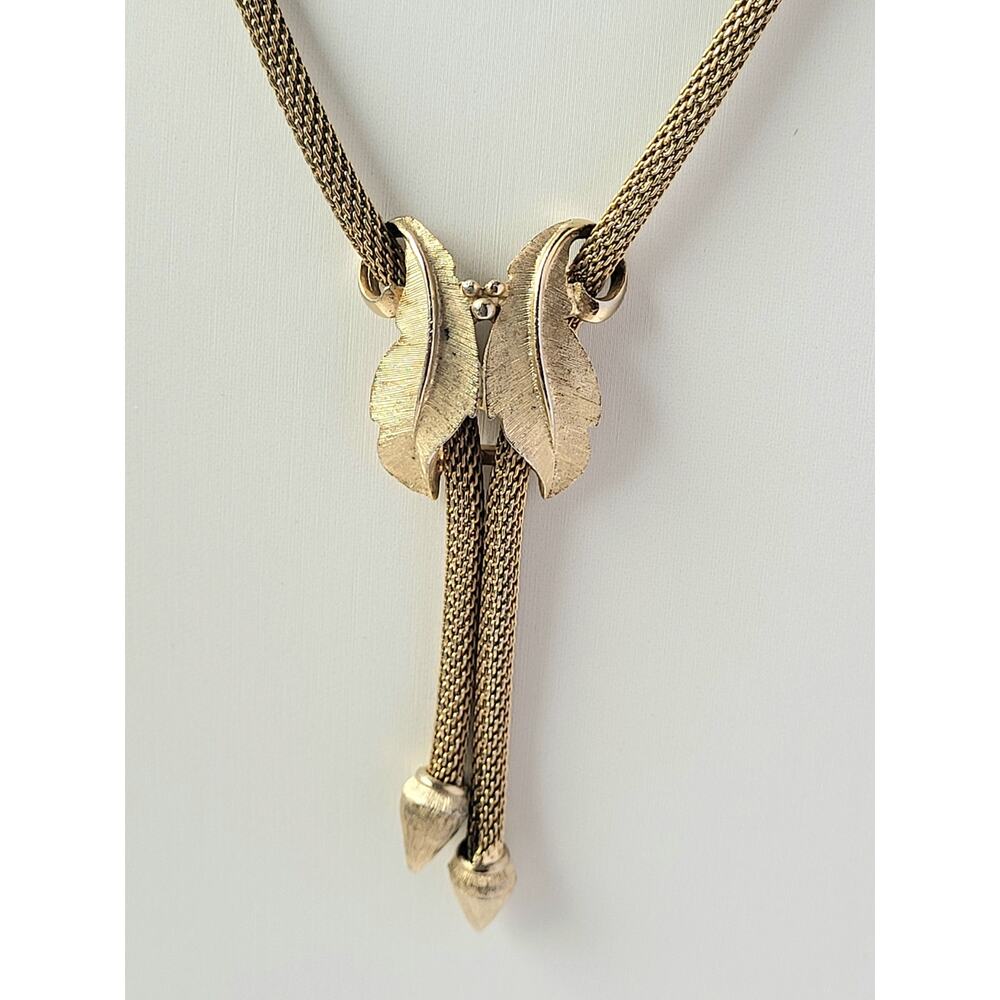 Gold Necklace Lariat Amerique Vintage Bolero Tassel Collar MCM